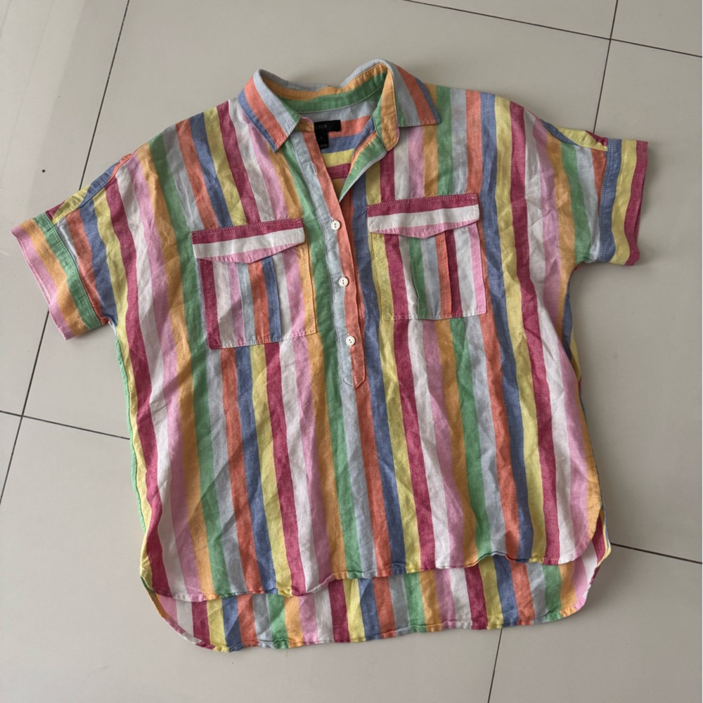 J. Crew Multicolor Striped Top